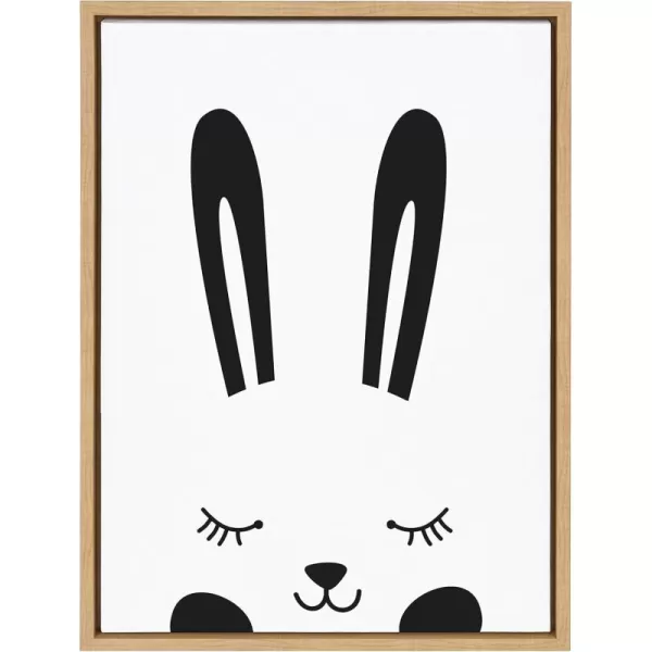 Kate and Laurel Sylvie Modern Baby Bunny Framed Canvas Wall Art by Rachel Lee of My Dream Wall 18x24 Natural Baby Animal Art for WawllNatural