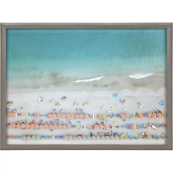 Kate and Laurel Blake Monterosso Framed Printed Glass Wall Art by Rachel Dowd 18x24 Gray Chic Coastal Art for Wall