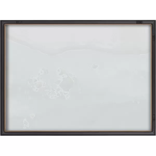 Kate and Laurel Blake Rocky Shores Framed Printed Glass Wall Art by Janet MeinkeLau 18x24 Gray Coastal Beach Art for Wall