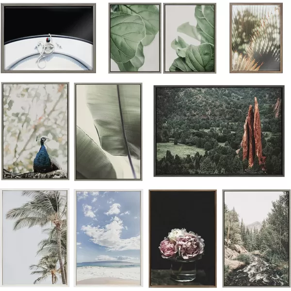 Kate and Laurel Sylvie Aloha Kai Framed Canvas Wall Art by Alicia Abla 23x33 Gray Tropical Beach Art Wall Dcor