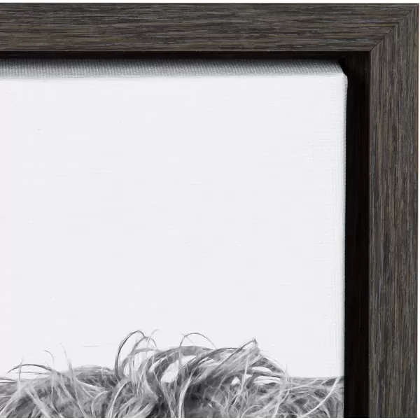 Kate and Laurel Sylvie BW highland Cow No 1 Framed Canvas Wall Art by Amy Peterson Art Studio 23x33 Gray Rustic Animal Wall Decor for WalGrey
