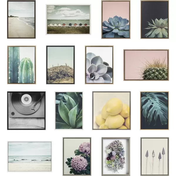 Kate and Laurel Sylvie Beach 2 Framed Canvas Wall Art by Emiko and Mark Franzen of F2Images 315x415 White Decorative Coastal Art Print for WallWhite
