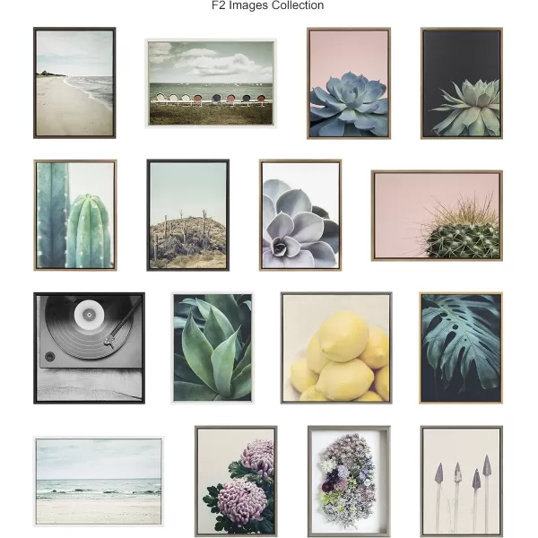 Kate and Laurel Sylvie Beach 2 Framed Canvas Wall Art by Emiko and Mark Franzen of F2Images 315x415 White Decorative Coastal Art Print for WallWhite