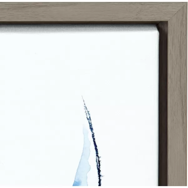 Kate and Laurel Sylvie Blue and White Swimming Whale Shark Framed Watercolor Print on Canvas by Cathy Zhang 18x24 Gray