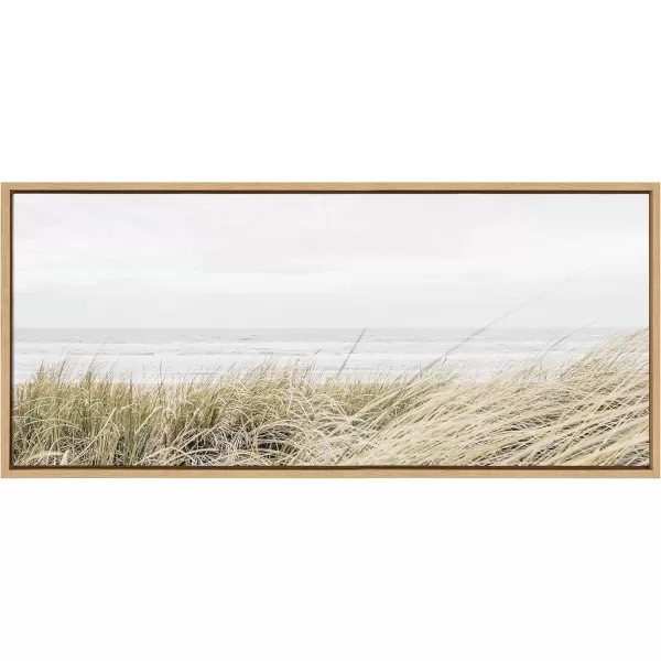 Kate and Laurel Sylvie East Beach Framed Canvas Wall Art by Amy Peterson Art Studio 18x24 Natural Chic Coastal Art for WallNatural