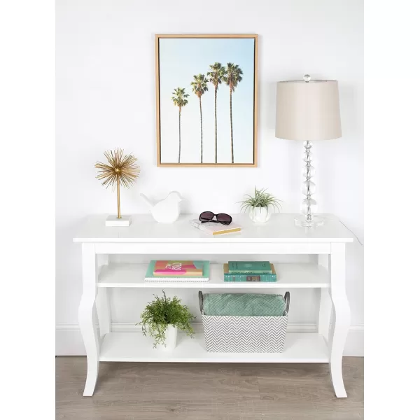 Kate and Laurel Sylvie Four Palm Trees Natural Framed Canvas Wall Art by Simon Te TaiNatural