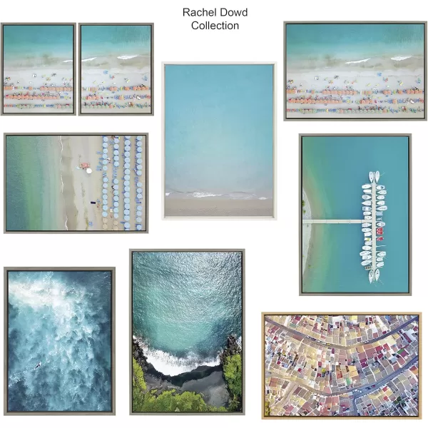Kate and Laurel Sylvie Gorges du Verdon 2 Framed Canvas Wall Art by Rachel Dowd 23x33 Gray Coastal Aerial Beach Photography for Wall
