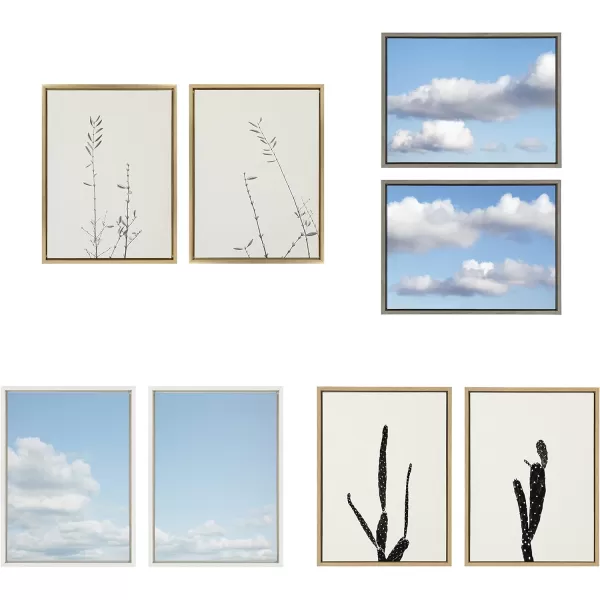 Kate and Laurel Sylvie Lifes a Beach Framed Canvas Wall Art by Stephanie Klatt 22x22 White Natural Ocean Beach Landscape Art for Wall Decor