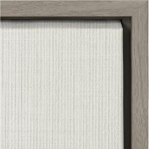 Kate and Laurel Sylvie Minimalist Eucalyptus Framed Linen Textured Canvas Wall Art by The Creative Bunch Studio 18x40 Gray Decorative Plant DecorGray