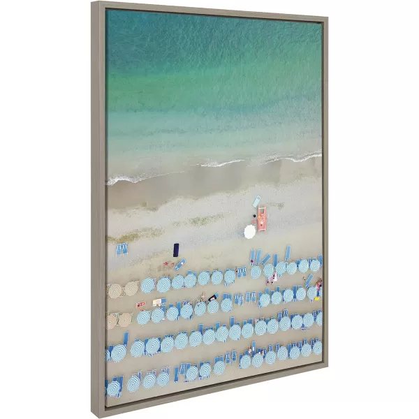 Kate and Laurel Sylvie Monterosso 12 Framed Canvas Wall Art by Rachel Dowd 23x33 Gray Relaxing Beach Art for Wall