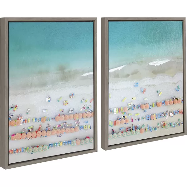 Kate and Laurel Sylvie Monterosso 6 Framed Canvas Wall Art by Rachel Dowd 2 Piece Set 18x24 Gray
