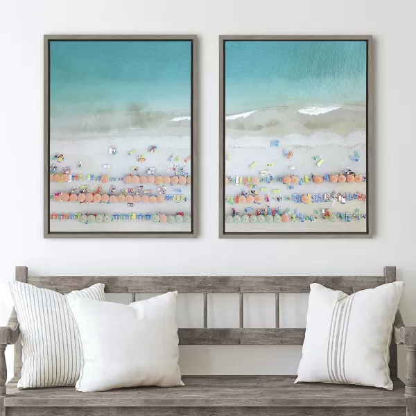 Kate and Laurel Sylvie Monterosso 6 Framed Canvas Wall Art by Rachel Dowd 2 Piece Set 18x24 Gray