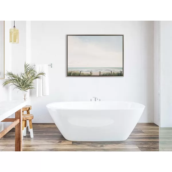 Kate and Laurel Sylvie Pale Sky Framed Canvas Wall Art by Emiko and Mark Franzen of F2Images 23x33 Natural Simple Skyline Landscape Nature Art for WallGray