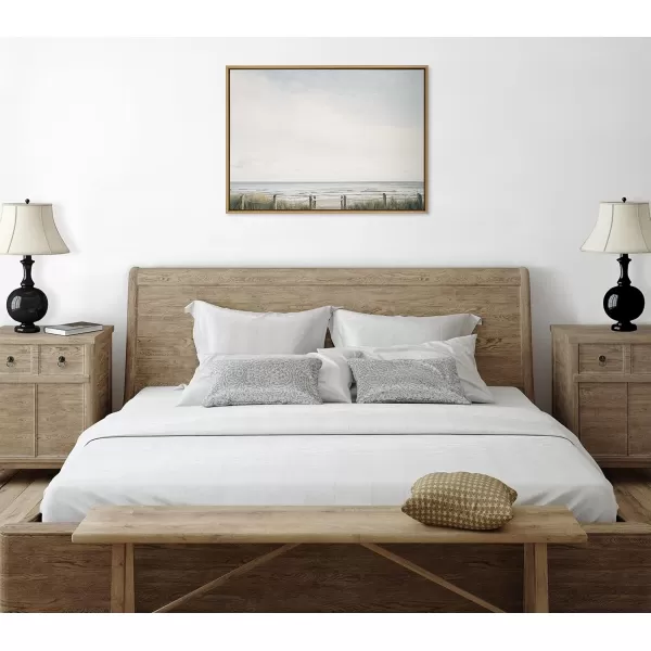 Kate and Laurel Sylvie Pale Sky Framed Canvas Wall Art by Emiko and Mark Franzen of F2Images 23x33 Natural Simple Skyline Landscape Nature Art for WallNatural