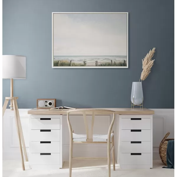 Kate and Laurel Sylvie Pale Sky Framed Canvas Wall Art by Emiko and Mark Franzen of F2Images 23x33 Natural Simple Skyline Landscape Nature Art for WallWhite