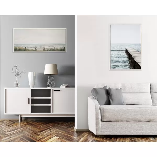Kate and Laurel Sylvie Pale Sky Framed Canvas Wall Art by Emiko and Mark Franzen of F2Images 23x33 Natural Simple Skyline Landscape Nature Art for WallWhite