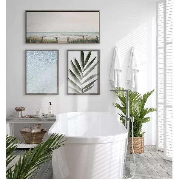 Kate and Laurel Sylvie Pale Sky Framed Canvas Wall Art by Emiko and Mark Franzen of F2Images 23x33 Natural Simple Skyline Landscape Nature Art for WallGray
