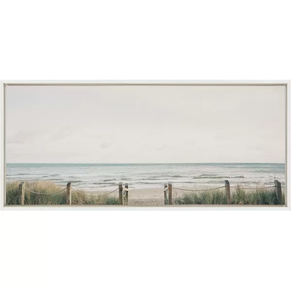 Kate and Laurel Sylvie Pale Sky Framed Canvas Wall Art by Emiko and Mark Franzen of F2Images 23x33 Natural Simple Skyline Landscape Nature Art for WallWhite