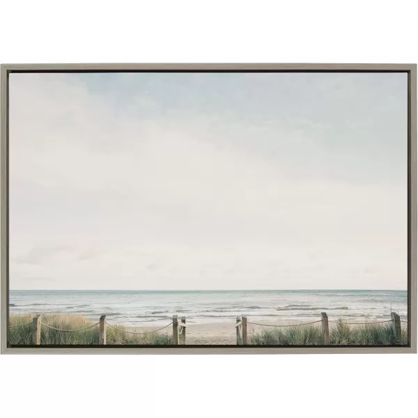 Kate and Laurel Sylvie Pale Sky Framed Canvas Wall Art by Emiko and Mark Franzen of F2Images 23x33 Natural Simple Skyline Landscape Nature Art for WallGray