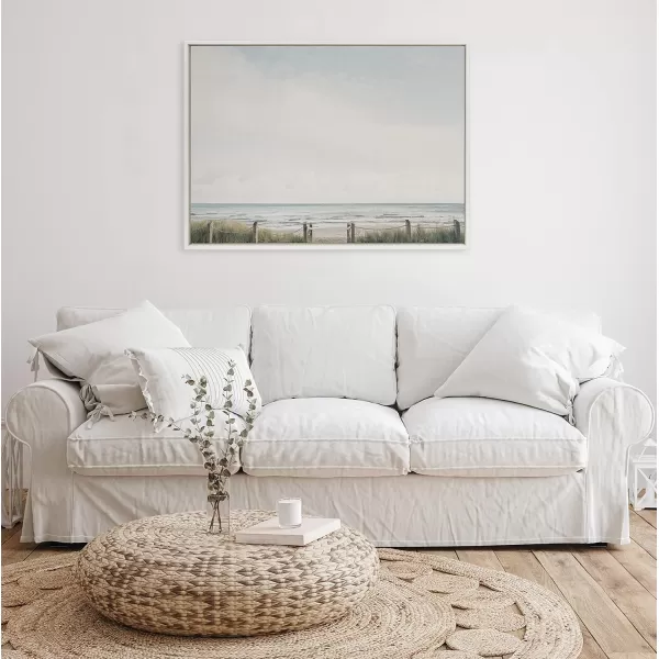 Kate and Laurel Sylvie Pale Sky Framed Canvas Wall Art by Emiko and Mark Franzen of F2Images 23x33 Natural Simple Skyline Landscape Nature Art for WallWhite