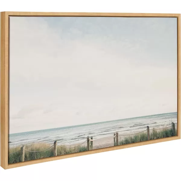Kate and Laurel Sylvie Pale Sky Framed Canvas Wall Art by Emiko and Mark Franzen of F2Images 23x33 Natural Simple Skyline Landscape Nature Art for WallNatural