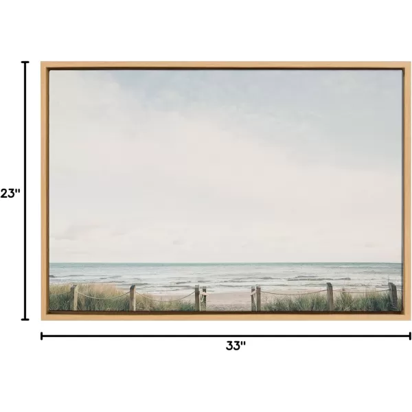 Kate and Laurel Sylvie Pale Sky Framed Canvas Wall Art by Emiko and Mark Franzen of F2Images 23x33 Natural Simple Skyline Landscape Nature Art for WallNatural