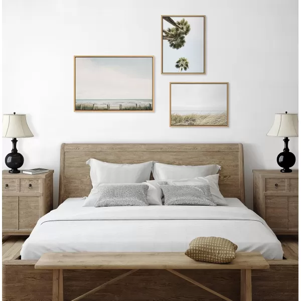 Kate and Laurel Sylvie Pale Sky Framed Canvas Wall Art by Emiko and Mark Franzen of F2Images 23x33 Natural Simple Skyline Landscape Nature Art for WallNatural