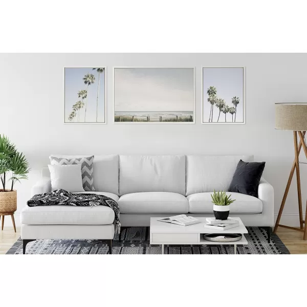 Kate and Laurel Sylvie Pale Sky Framed Canvas Wall Art by Emiko and Mark Franzen of F2Images 23x33 Natural Simple Skyline Landscape Nature Art for WallWhite