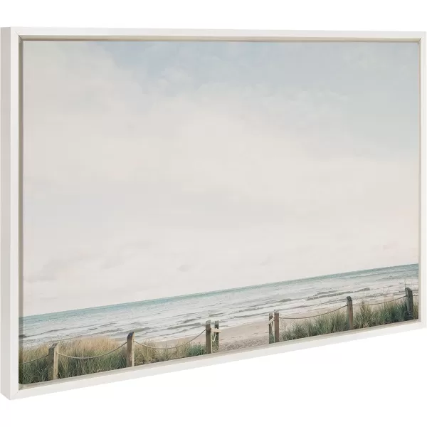 Kate and Laurel Sylvie Pale Sky Framed Canvas Wall Art by Emiko and Mark Franzen of F2Images 23x33 Natural Simple Skyline Landscape Nature Art for WallWhite