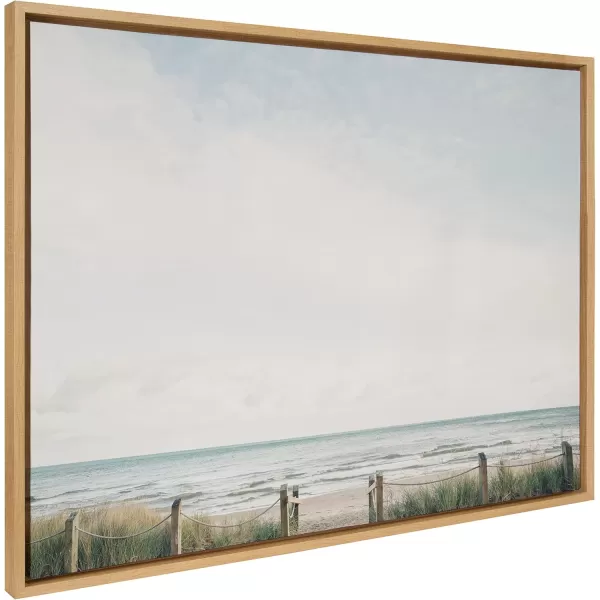 Kate and Laurel Sylvie Pale Sky Framed Canvas Wall Art by Emiko and Mark Franzen of F2Images 23x33 Natural Simple Skyline Landscape Nature Art for WallNatural