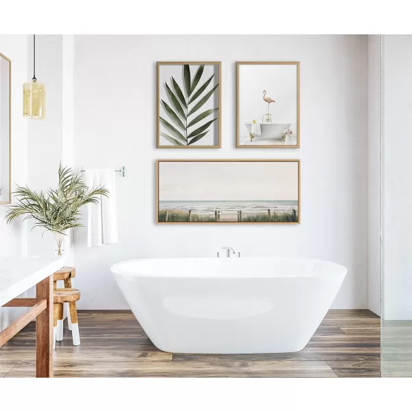 Kate and Laurel Sylvie Pale Sky Framed Canvas Wall Art by Emiko and Mark Franzen of F2Images 23x33 Natural Simple Skyline Landscape Nature Art for WallNatural