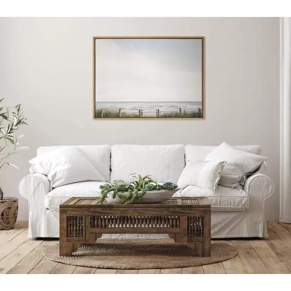 Kate and Laurel Sylvie Pale Sky Framed Canvas Wall Art by Emiko and Mark Franzen of F2Images 23x33 Natural Simple Skyline Landscape Nature Art for WallNatural