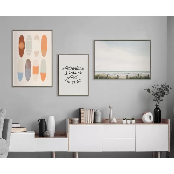 Kate and Laurel Sylvie Pale Sky Framed Canvas Wall Art by Emiko and Mark Franzen of F2Images 23x33 Natural Simple Skyline Landscape Nature Art for WallGray