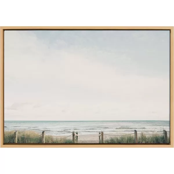 Kate and Laurel Sylvie Pale Sky Framed Canvas Wall Art by Emiko and Mark Franzen of F2Images 23x33 Natural Simple Skyline Landscape Nature Art for WallNatural