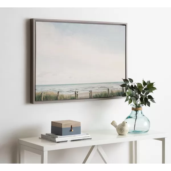 Kate and Laurel Sylvie Pale Sky Framed Canvas Wall Art by Emiko and Mark Franzen of F2Images 23x33 Natural Simple Skyline Landscape Nature Art for WallGray