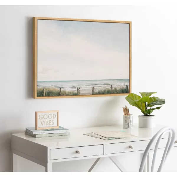 Kate and Laurel Sylvie Pale Sky Framed Canvas Wall Art by Emiko and Mark Franzen of F2Images 23x33 Natural Simple Skyline Landscape Nature Art for WallNatural