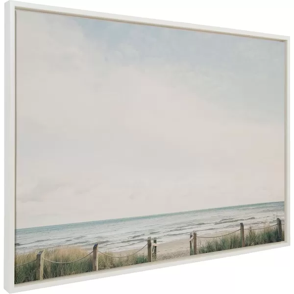 Kate and Laurel Sylvie Pale Sky Framed Canvas Wall Art by Emiko and Mark Franzen of F2Images 23x33 Natural Simple Skyline Landscape Nature Art for WallWhite