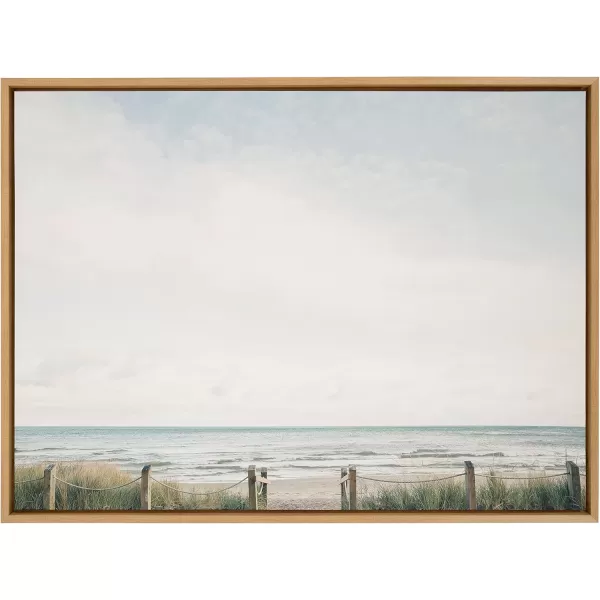 Kate and Laurel Sylvie Pale Sky Framed Canvas Wall Art by Emiko and Mark Franzen of F2Images 23x33 Natural Simple Skyline Landscape Nature Art for WallNatural
