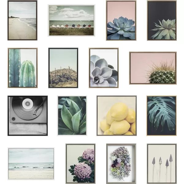 Kate and Laurel Sylvie Pale Sky Framed Canvas Wall Art by Emiko and Mark Franzen of F2Images 23x33 Natural Simple Skyline Landscape Nature Art for WallNatural