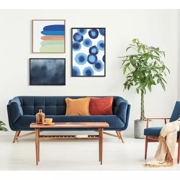 Kate and Laurel Sylvie Surfs Up Framed Canvas Wall Art by Mentoring Positives 22x22 Natural