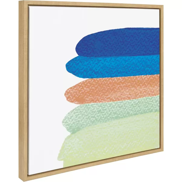 Kate and Laurel Sylvie Surfs Up Framed Canvas Wall Art by Mentoring Positives 22x22 Natural