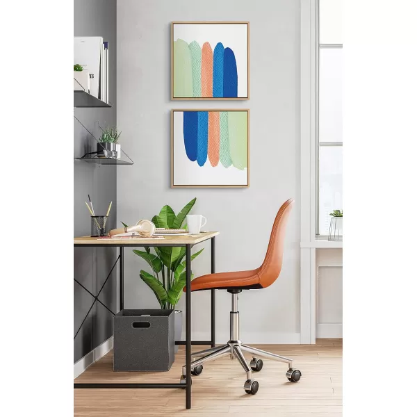 Kate and Laurel Sylvie Surfs Up Framed Canvas Wall Art by Mentoring Positives 22x22 Natural