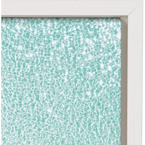 Kate and Laurel Sylvie Turquoise Beach from Above 2 Framed Canvas Wall Art by Amy Peterson Art Studio 28x38 WhiteWhite