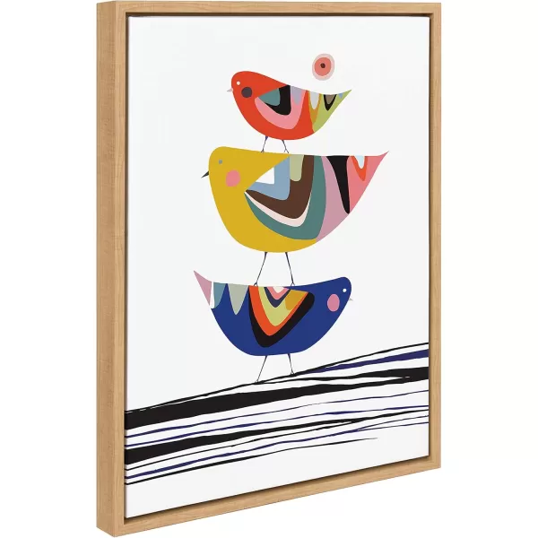 Kate and Laurel Sylvie Whimsy Modern Framed Canvas Wall Art Set by Jenn Van Wyk Amy Peterson Rachel Lee and Beth Vassalo 4 Piece Natural Colorful Art Set for Wall