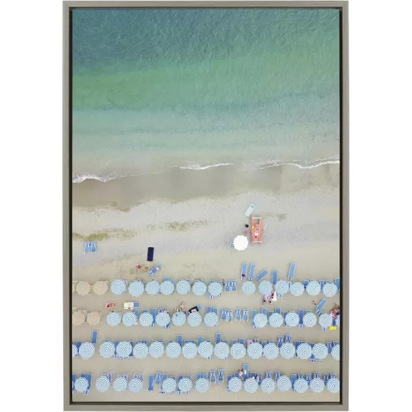 Kate and Laurel Sylvie Monterosso 12 Framed Canvas Wall Art by Rachel Dowd 23x33 Gray Relaxing Beach Art for Wall