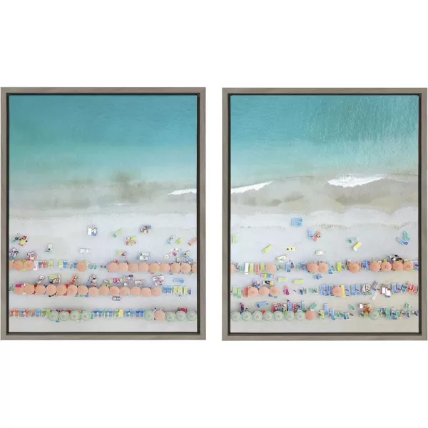 Kate and Laurel Sylvie Monterosso 6 Framed Canvas Wall Art by Rachel Dowd 2 Piece Set 18x24 Gray