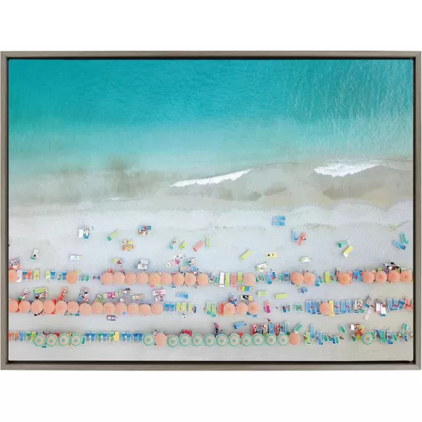 Kate and Laurel Sylvie Monterosso 6 Framed Canvas Wall Art by Rachel Dowd 28x38 Gray Coastal Beach Art for Wall28x38