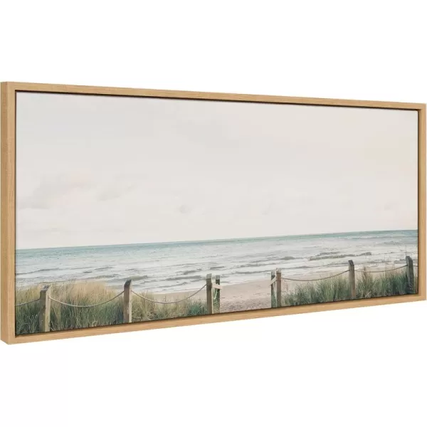 Kate and Laurel Sylvie Pale Sky Framed Canvas Wall Art by Emiko and Mark Franzen of F2Images 23x33 Natural Simple Skyline Landscape Nature Art for WallNatural