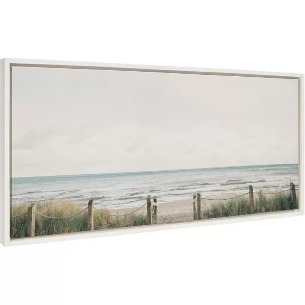 Kate and Laurel Sylvie Pale Sky Framed Canvas Wall Art by Emiko and Mark Franzen of F2Images 23x33 Natural Simple Skyline Landscape Nature Art for WallWhite