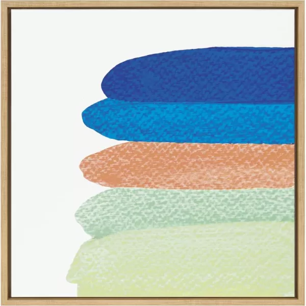 Kate and Laurel Sylvie Surfs Up Framed Canvas Wall Art by Mentoring Positives 22x22 Natural